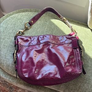 Coach Purple Leather Shoulder Bag